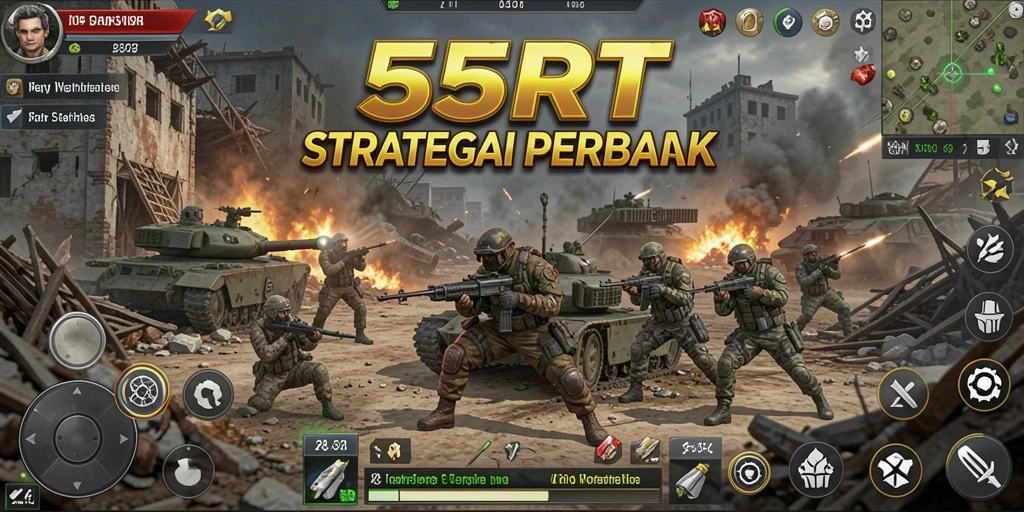 Tampilan gameplay menarik dari 55RT saat pertempuran berlangsung.