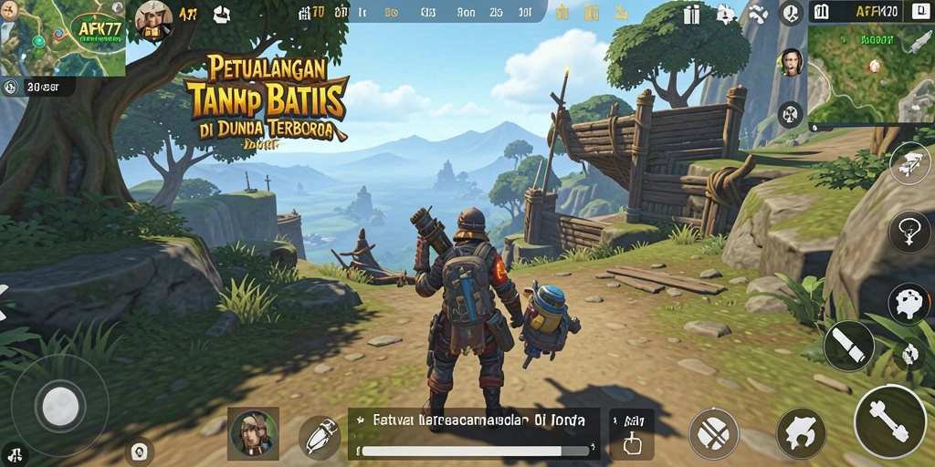 Screenshot gameplay Open World AFK77 dengan petualangan seru.