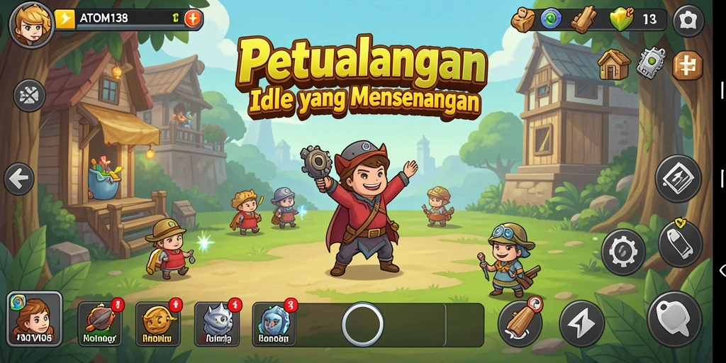 Tampilan gameplay ATOM138 yang menawan dan menantang setiap level.