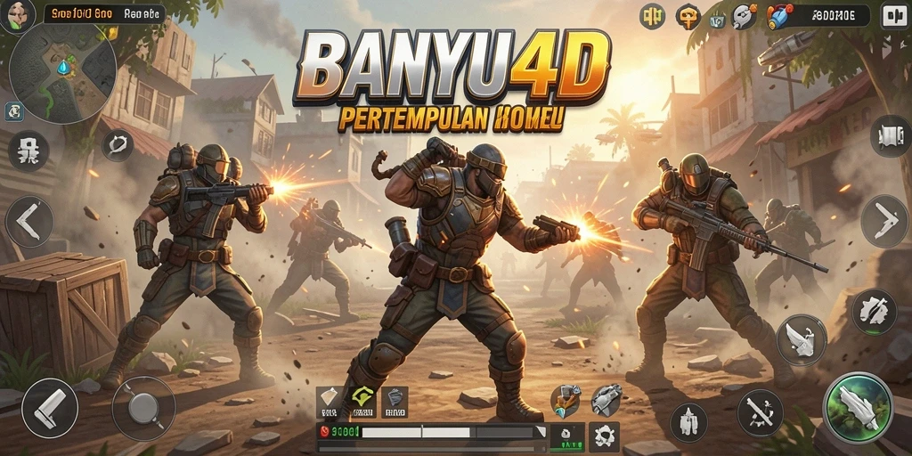 Tampilan seru pertempuran dalam game BANYU4D Battle Royale.