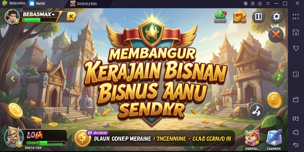 Screenshot gameplay BEBASMAX menampilkan dunia Tycoon yang dinamis dan mengasyikkan.