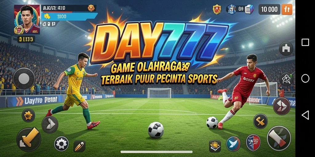 Screenshot utama menunjukkan gameplay mendebarkan dalam permainan olahraga.