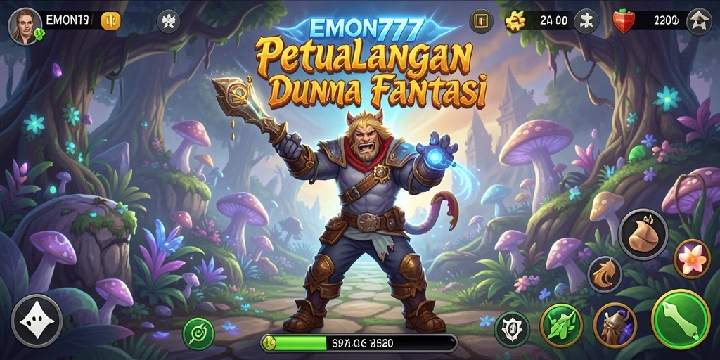 Screenshot EMON777 menunjukkan gameplay seru di dunia fantastik.