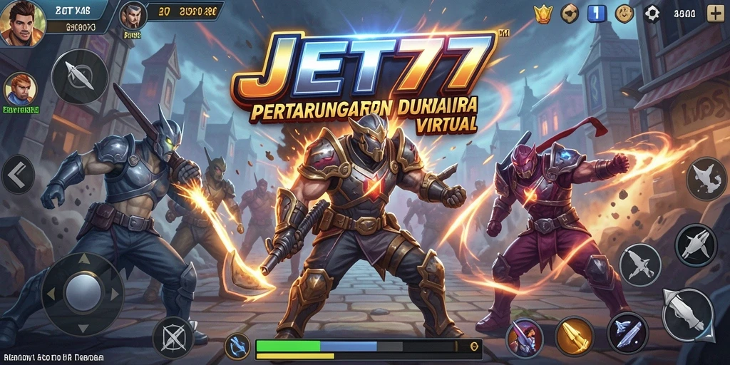 Gambaran gameplay JET77 yang penuh aksi dan strategi pertarungan.