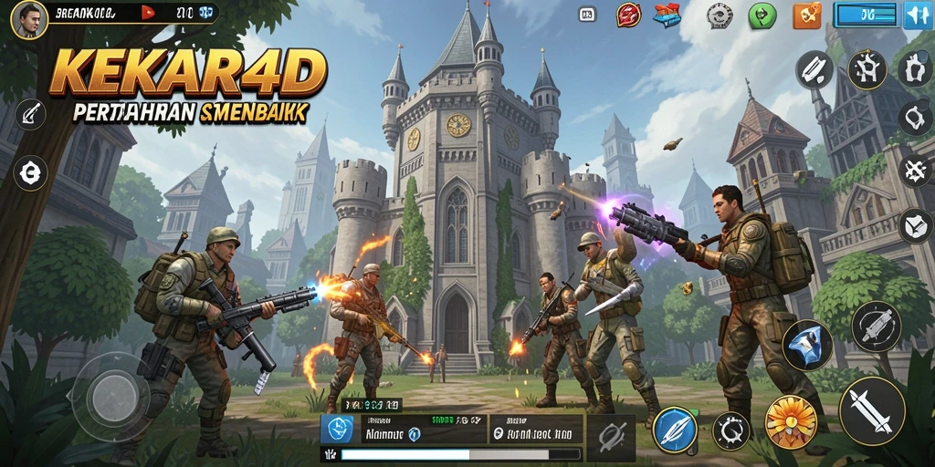 Tampilan gameplay menarik dari KEKAR4D saat bertahan dari musuh.