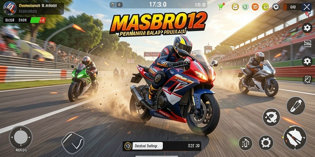 Gameplay seru dari balapan motor yang kompetitif.