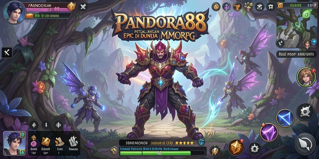 Tampilan gameplay <strong>PANDORA88</strong> yang menakjubkan dengan aksi pertempuran epik.