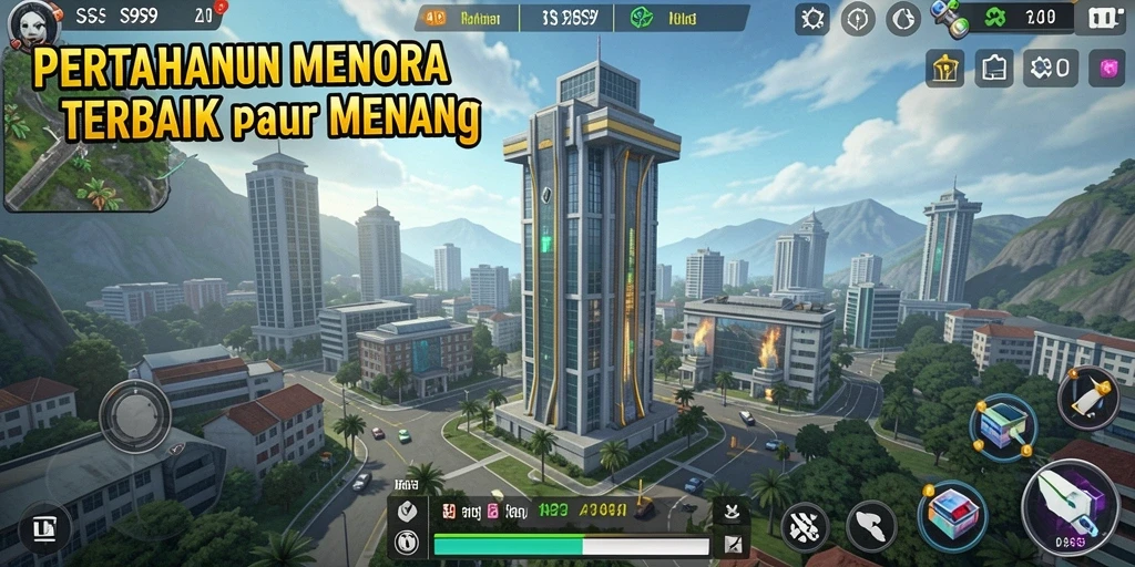 Gameplay menara pertahanan yang seru dan strategis di S9S9.