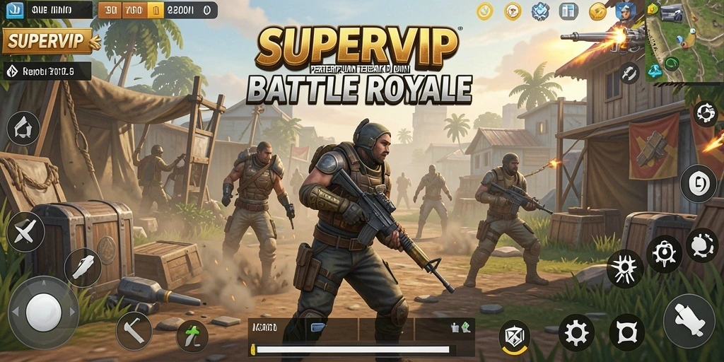 Gameplay Battle Royale yang mendebarkan dari SUPERVIP dengan aksi intens.